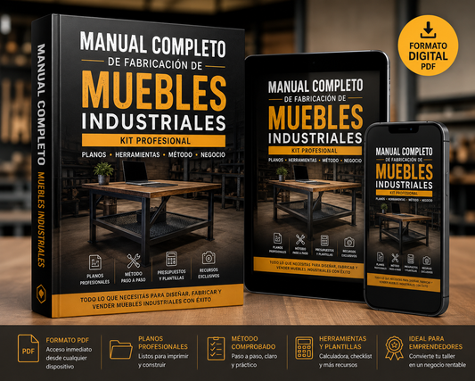 Kit Profesional de Fabricación de Muebles Industriales — Planos + Manual + Calculadora de Presupuestos